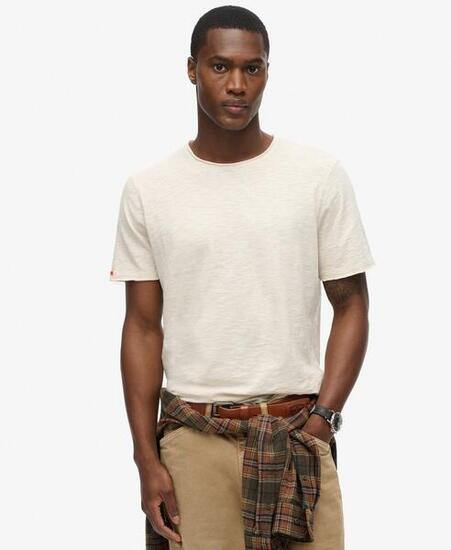 T-Shirt mit rauem Saum aus Baumwolle von SUPERDRY
