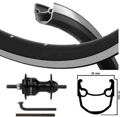 Kgs voorwiel 28 inch (622) met zwarte velg en spaken