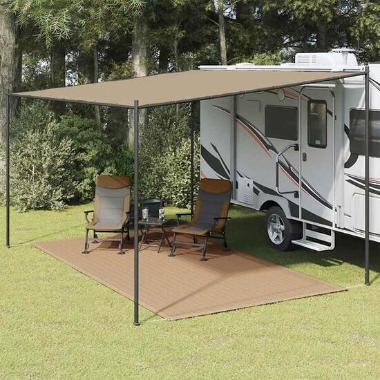 Bequemer Vidaxl Zelt Teppich 250x450 cm Taupe für Camping