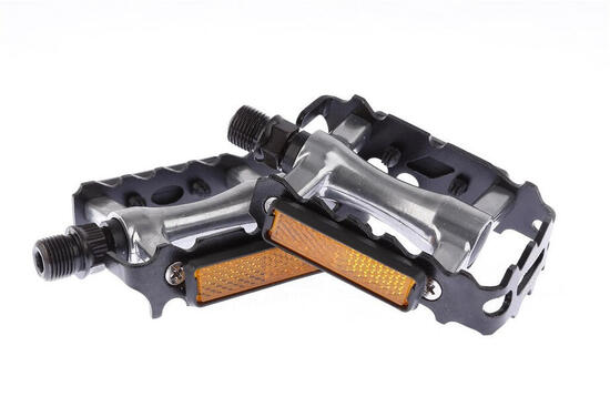 Pédales Mirage ATB FP-980 aluminium/acier avec réflecteurs 9,0 x 6,5 cm.