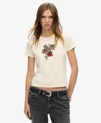 Petit Tee-shirt ajusté avec tatouage en strass