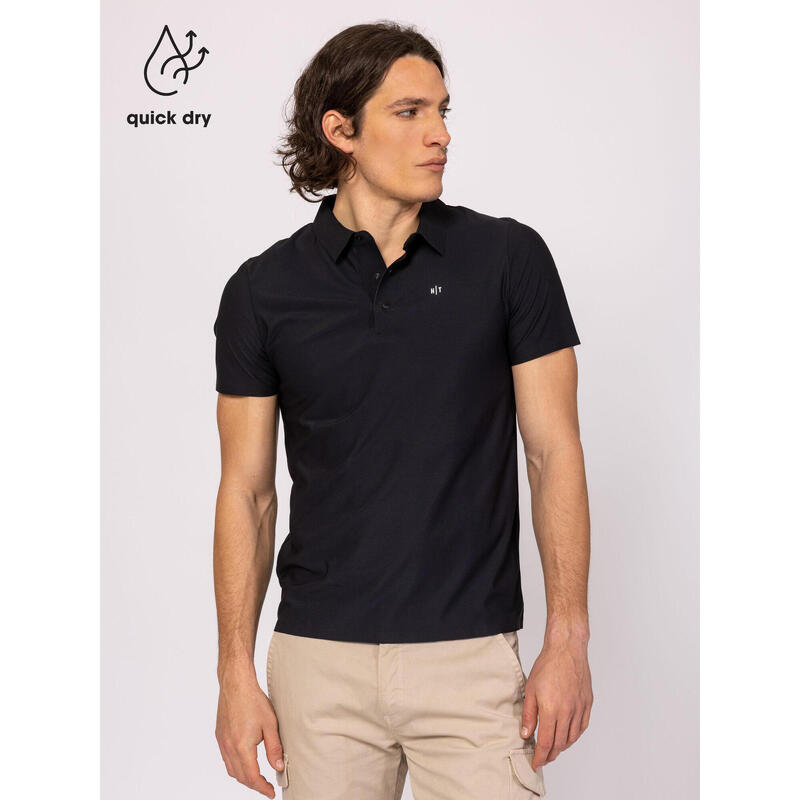 Tricou cu mânecă scurtă, cu guler, pentru bărbați DERWIN
