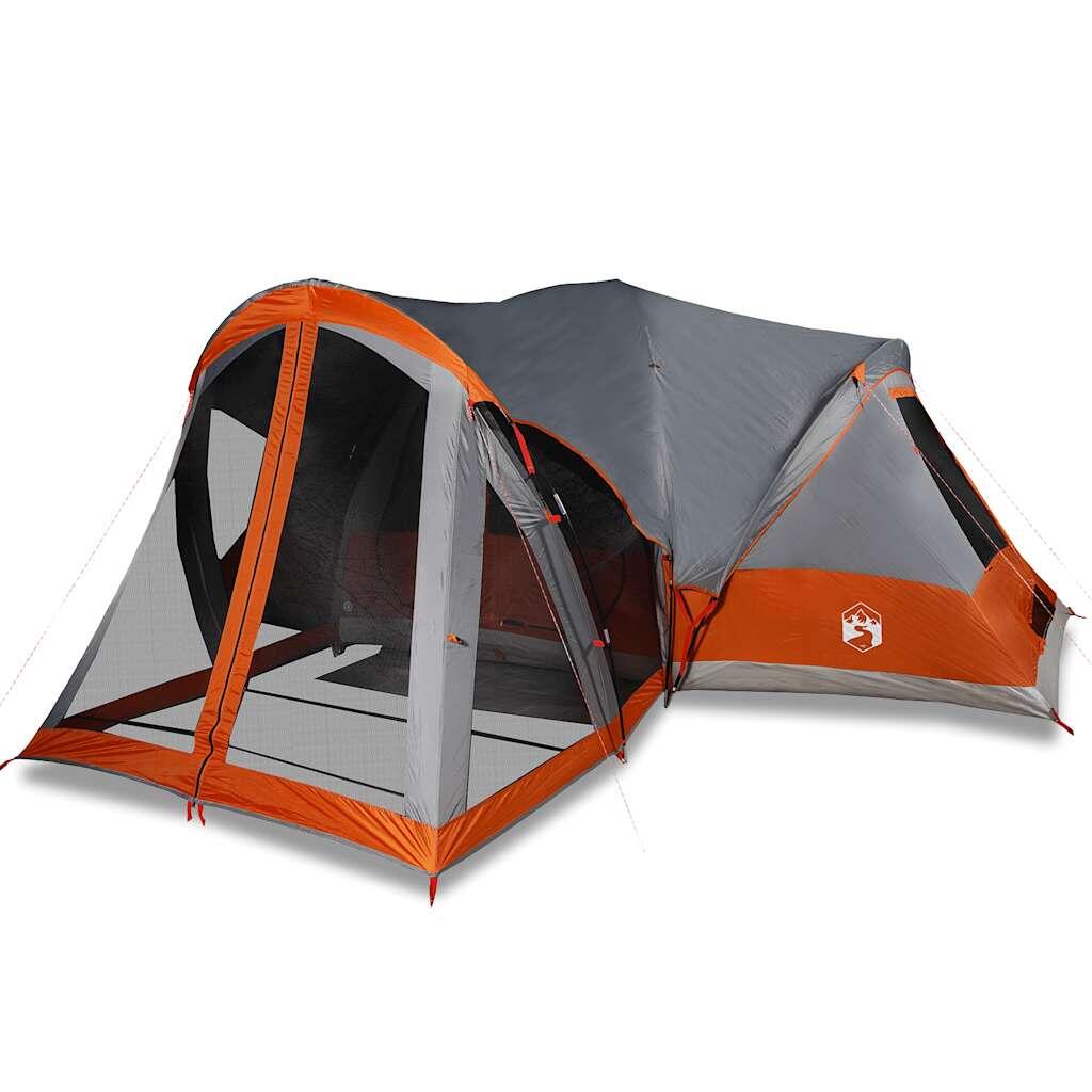 VidaXL Tienda Tipi Impermeable para Familias de 8 Personas en Gris y Naranja 2/7