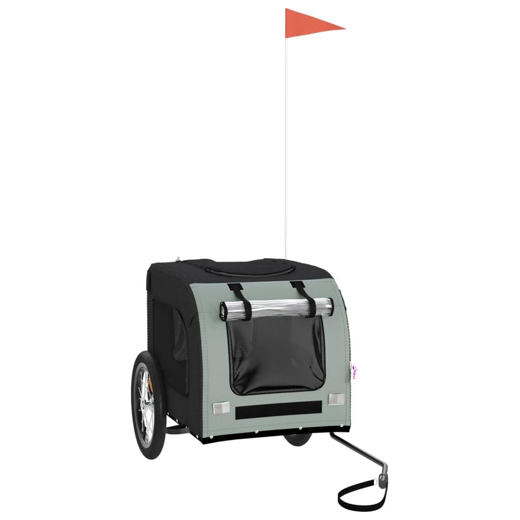 Remorque à vélo pour chien VidaXL - Tissu Oxford durable et fer en noir et gris 2/4