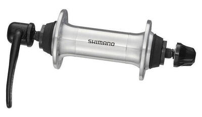 Shimano voornaaf rm70 qr 36 gaats - zilver voor fietsen