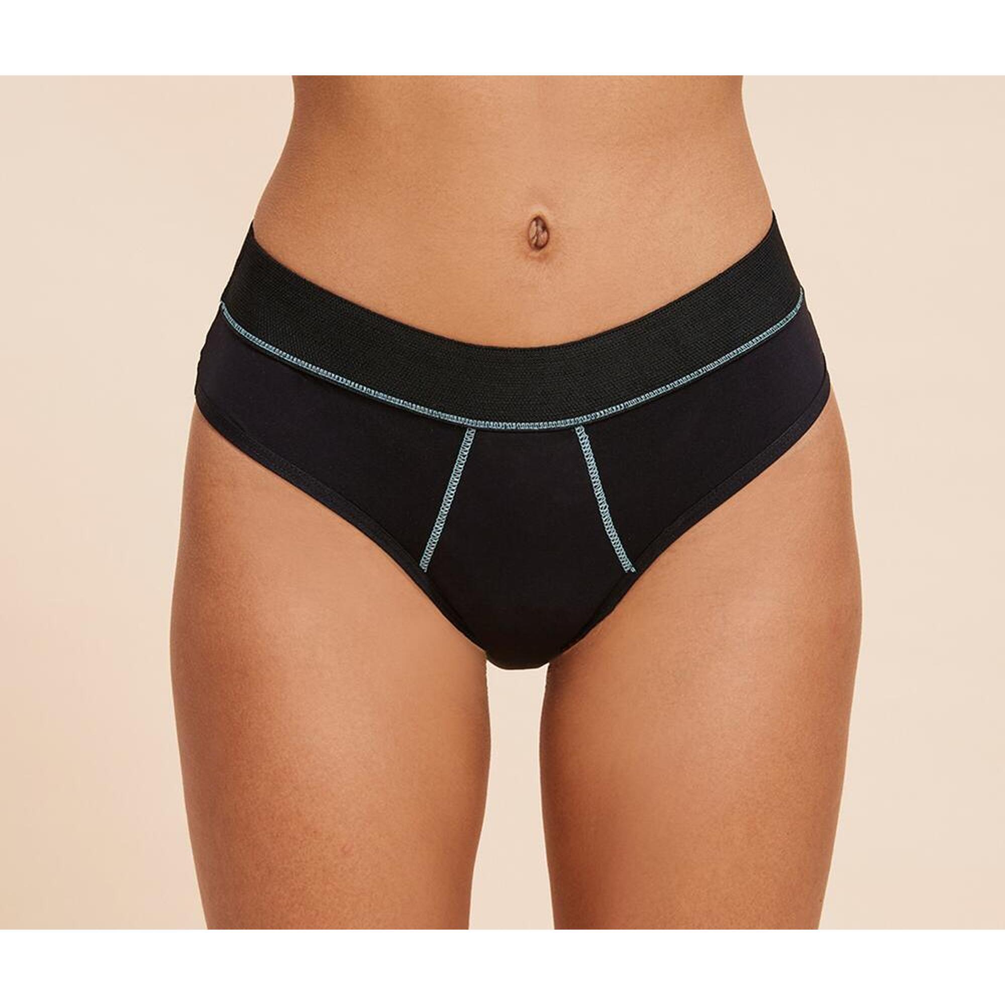 Sisters Republic - Culotte Menstruelle Sport Noire Absorption Super - Culotte - Bleu|noir - 36 Xs - Decathlon