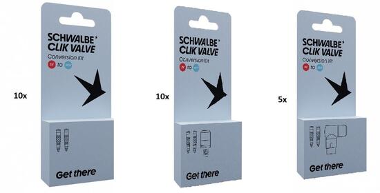Schwalbe Clik Valve Umbau-Set für Fahrräder