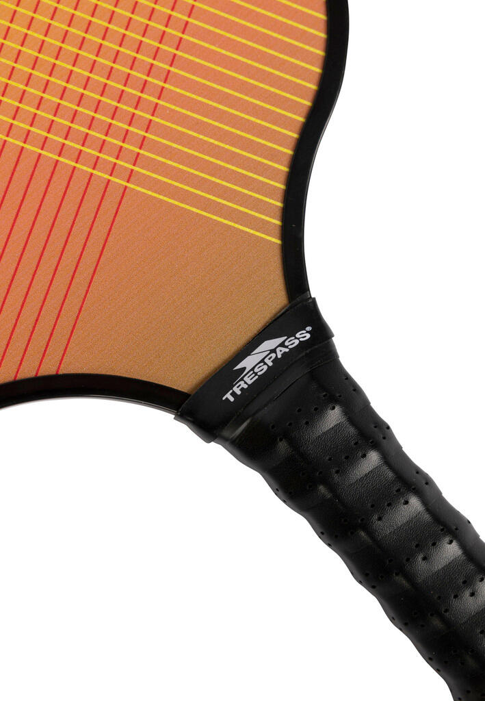 Pickleball Morty Trespass — 2 racchette arancioni PP/legno/pelle, 4 palline 4/7