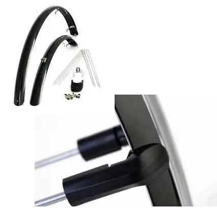 Set van Spatborden 28 Inch 46mm PVC Zwart Eurofender 1/2