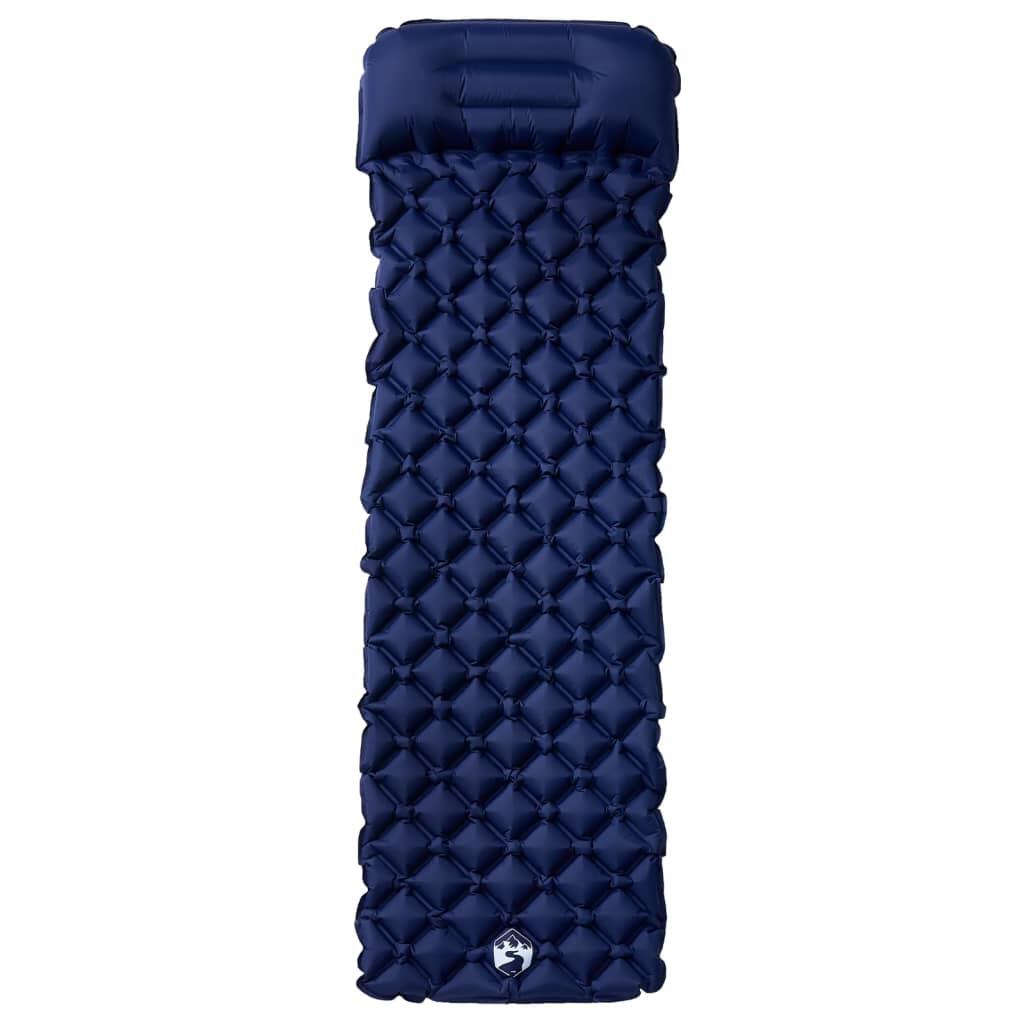 Matelas de camping gonflable Vidaxl avec oreiller - Bleu Marine 2/4