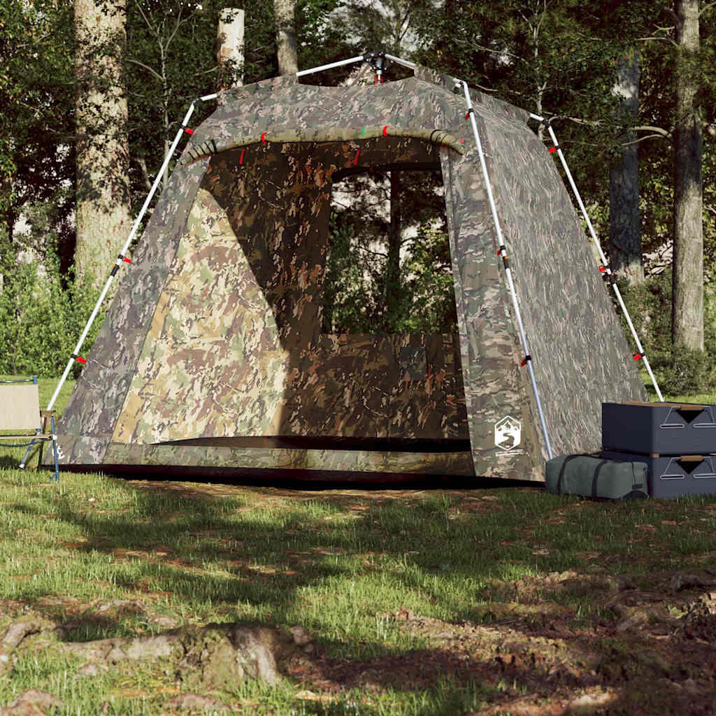 VidaXL 4-Personen Camouflage Zelt mit Schnellveröffentlichung 3/7