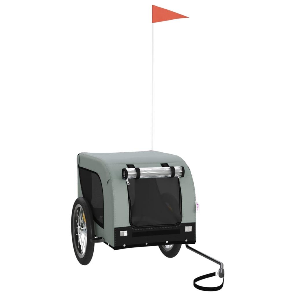 Remolque para bicicleta vidaXL gris para transporte de mascotas 2/4