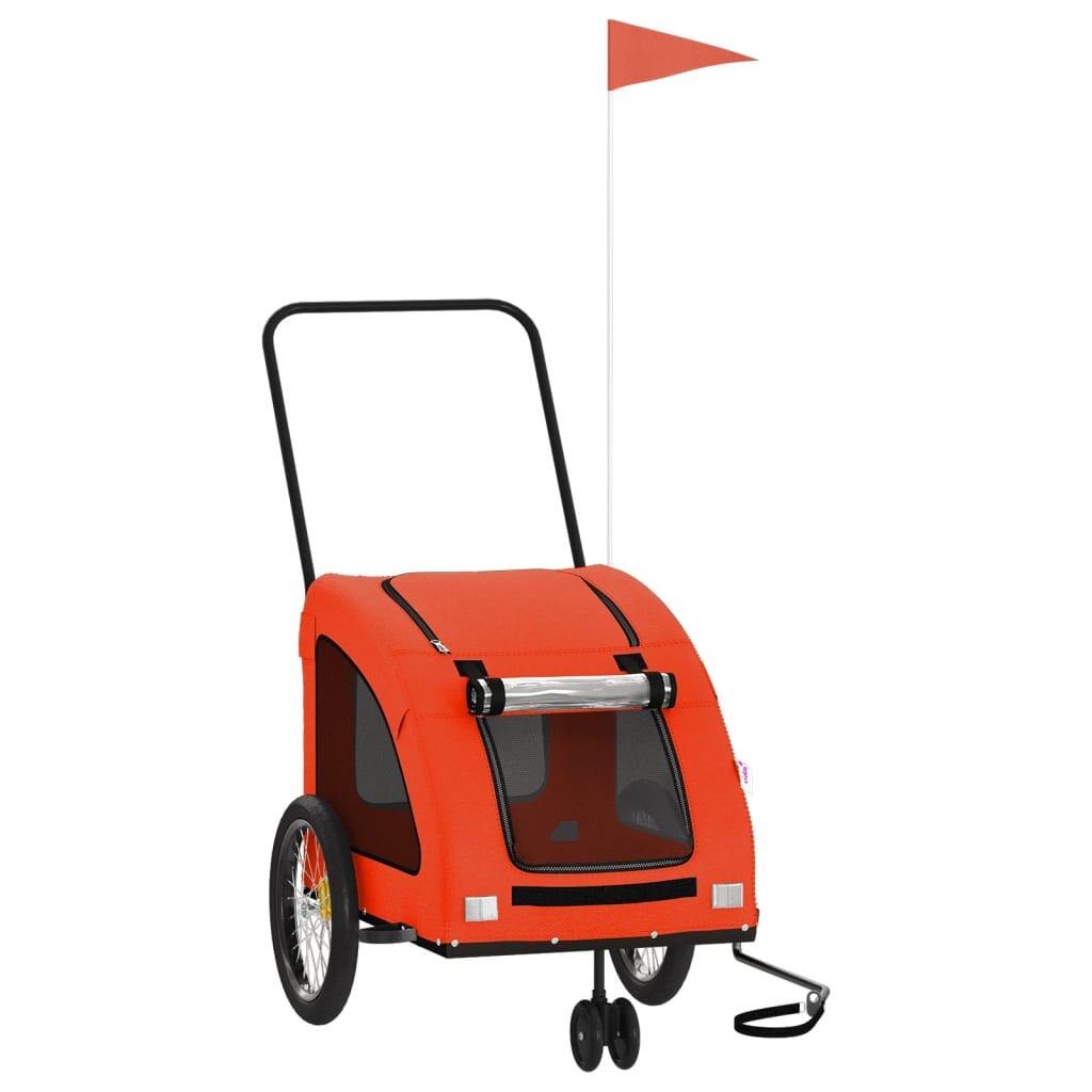 Remorque pour chien Vidaxl en orange et gris 2/4