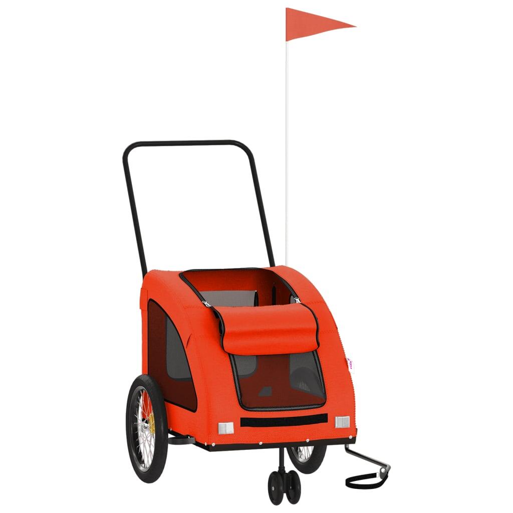 Remorque pour chien Vidaxl en orange et gris 3/4