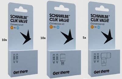 Schwalbe clik valve dv-scv starterpakket - ventiel ombouwkit