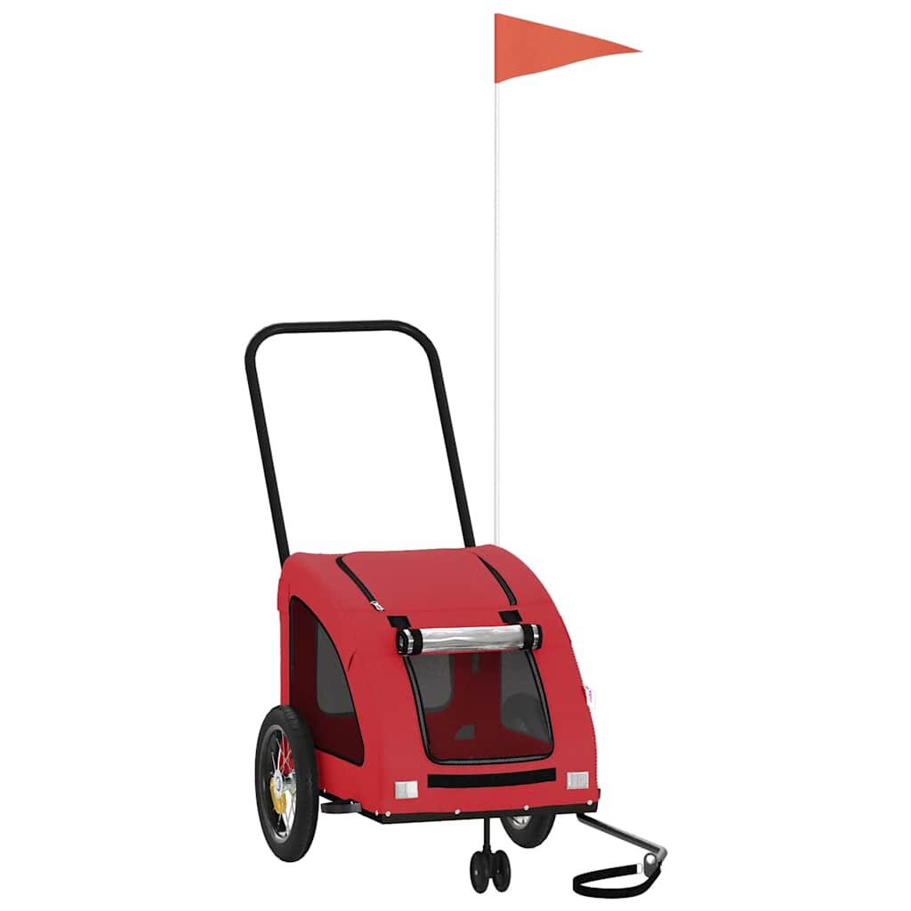 Remolque de bicicleta para perros VidaXL - Duradero y Cómodo en Rojo 2/4