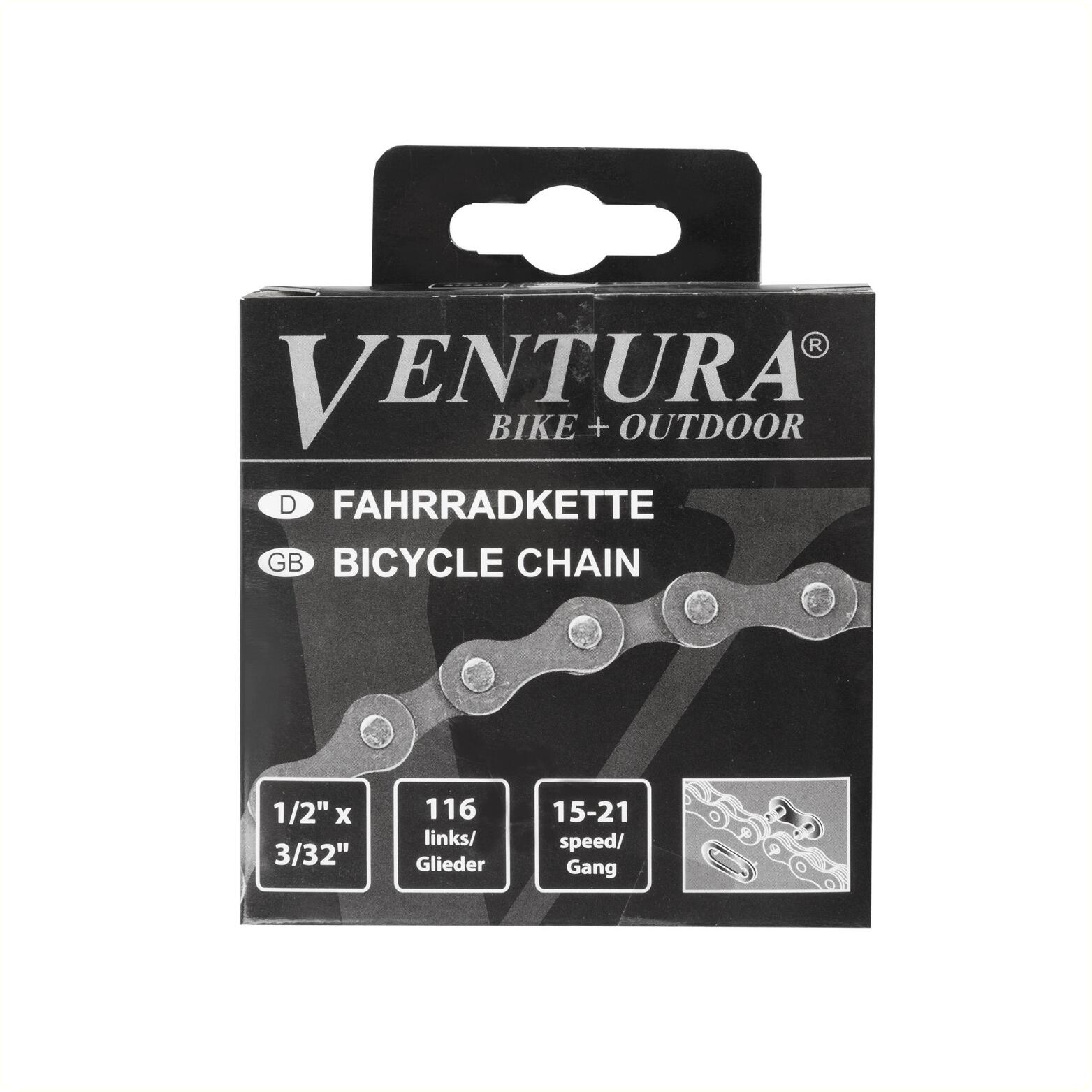 VENTURA Ventura Fietsketting FD1002A - 6/7 Versnellingen - 116 Schakels - Grijs