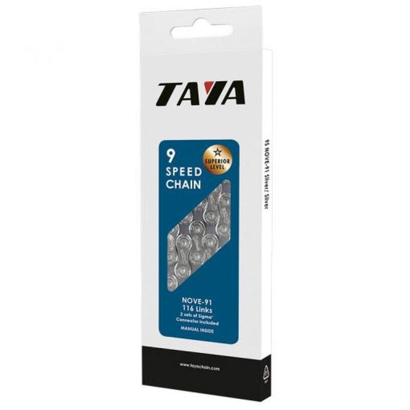 Chaîne Taya Nove 9 vitesses en argent - Chaîne durable pour vélo électrique      3799€    TAYA Chaîne Taya Nove 9 vitesses en argent - Chaîne durable pour vélo électriqueVendu exclusivement en ligne   