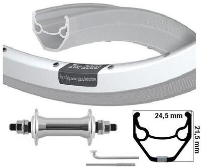 KGS Vorderrad 28 Zoll (622) ZAC 2000 Silber mit Fixe Achse