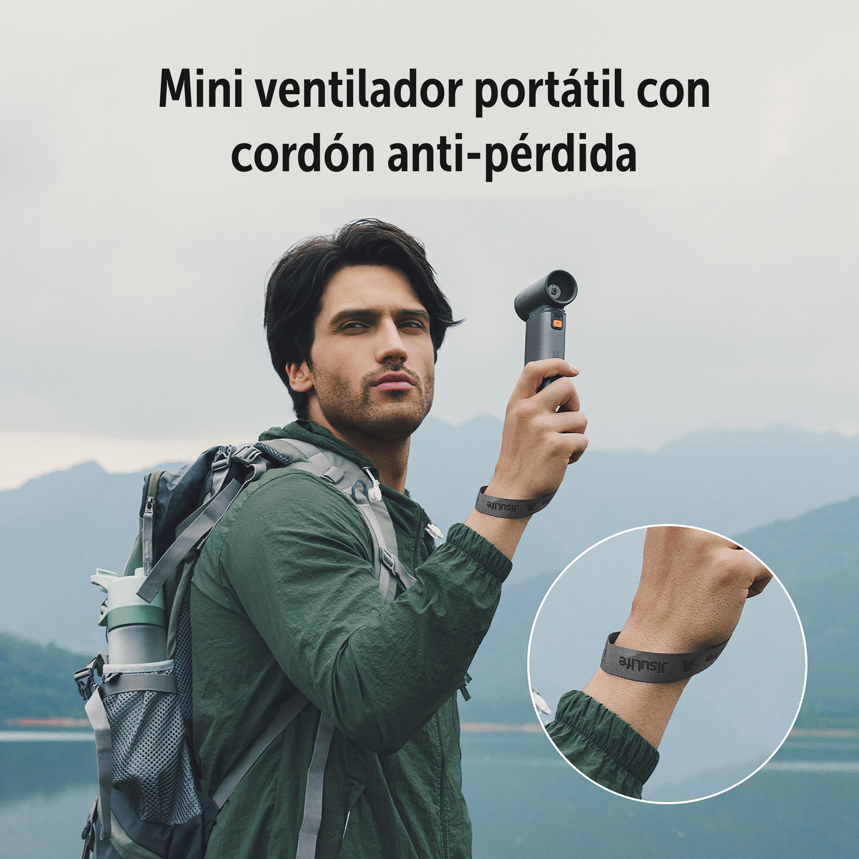 Jisulife ventilador portátil de mano Fan Ultra 9000mAh, gris metalizado 3/5
