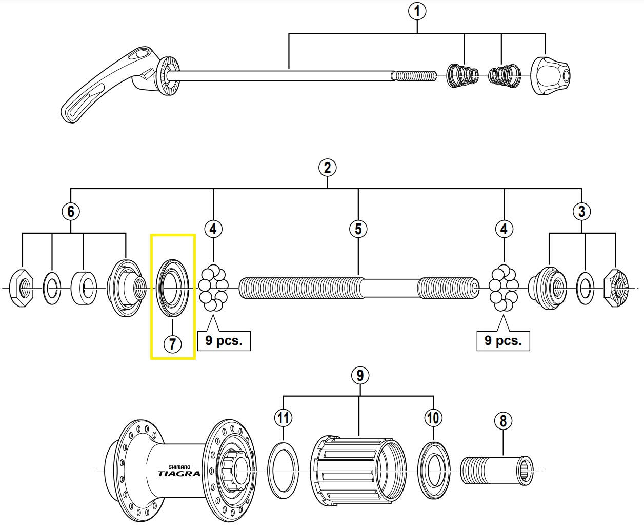 Shimano Ultegra FH-6700 moyeu 10 vitesses frein sur jante 2/2