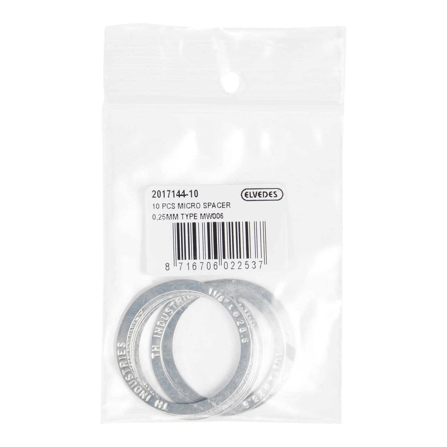 ELVEDES Elvedes Micro Spacer MW006 - 10 Stuks Hoogwaardige Fietsonderdelen