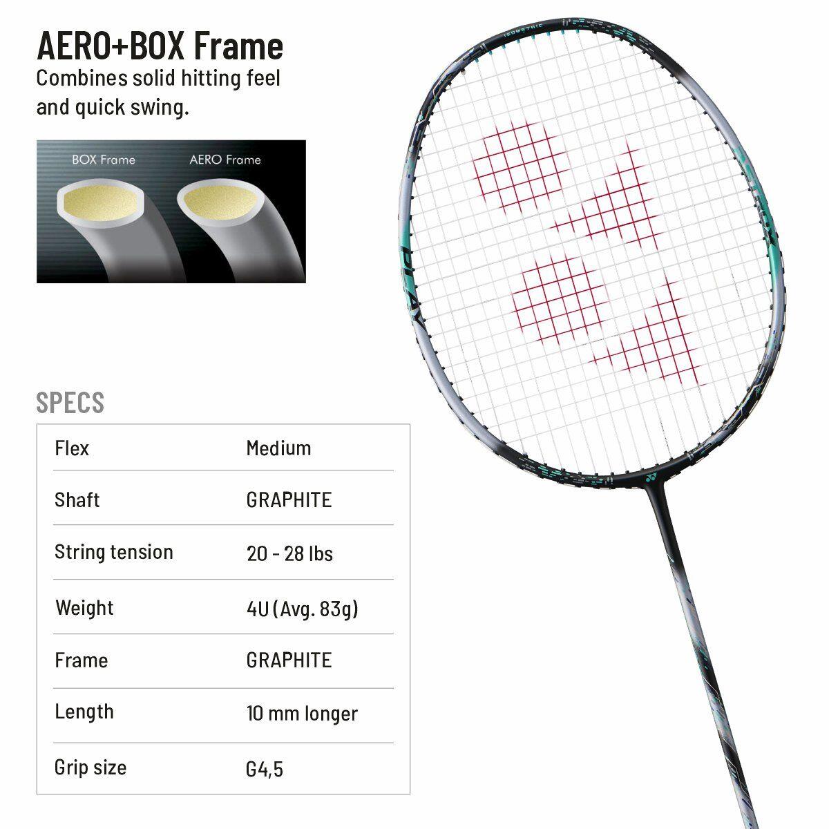 YONEX Astrox 88 Play Graphite Strung Badminton Racket with Full Racket Cover (Black Silver)