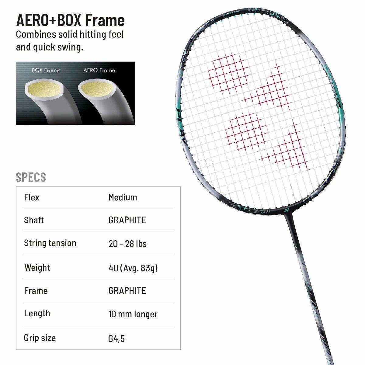 YONEX Astrox 88 Play Graphite Strung Badminton Racket with Full Racket Cover (Black Silver) -  2