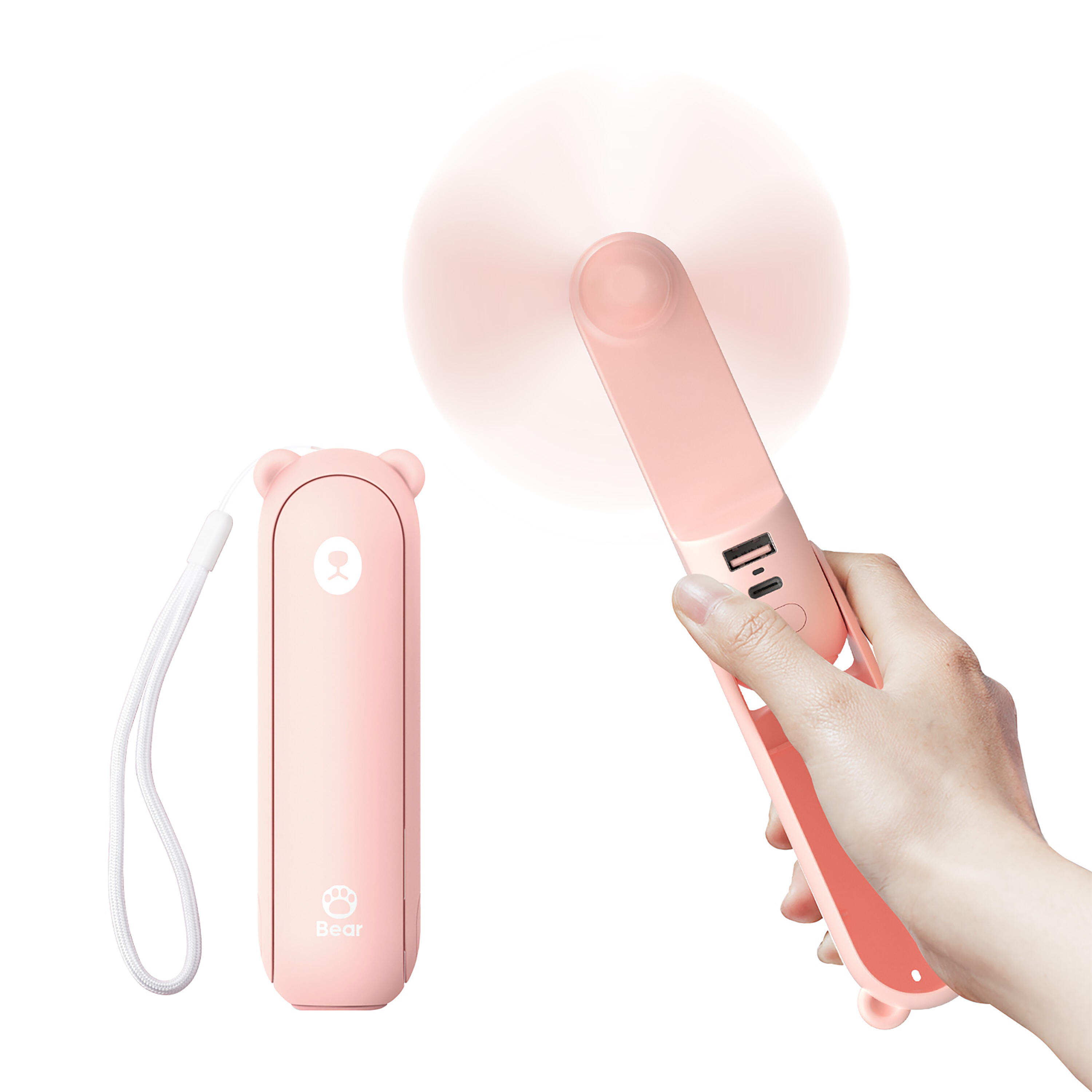 Jisulife ventilador portátil de mano Life 8 Plus 4500 mAh, rosa 2/5