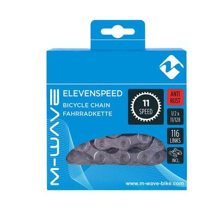 M-Wave ketting 11-speed, 1/2x11/128 116l zilver anti-roest (hangverpakking)