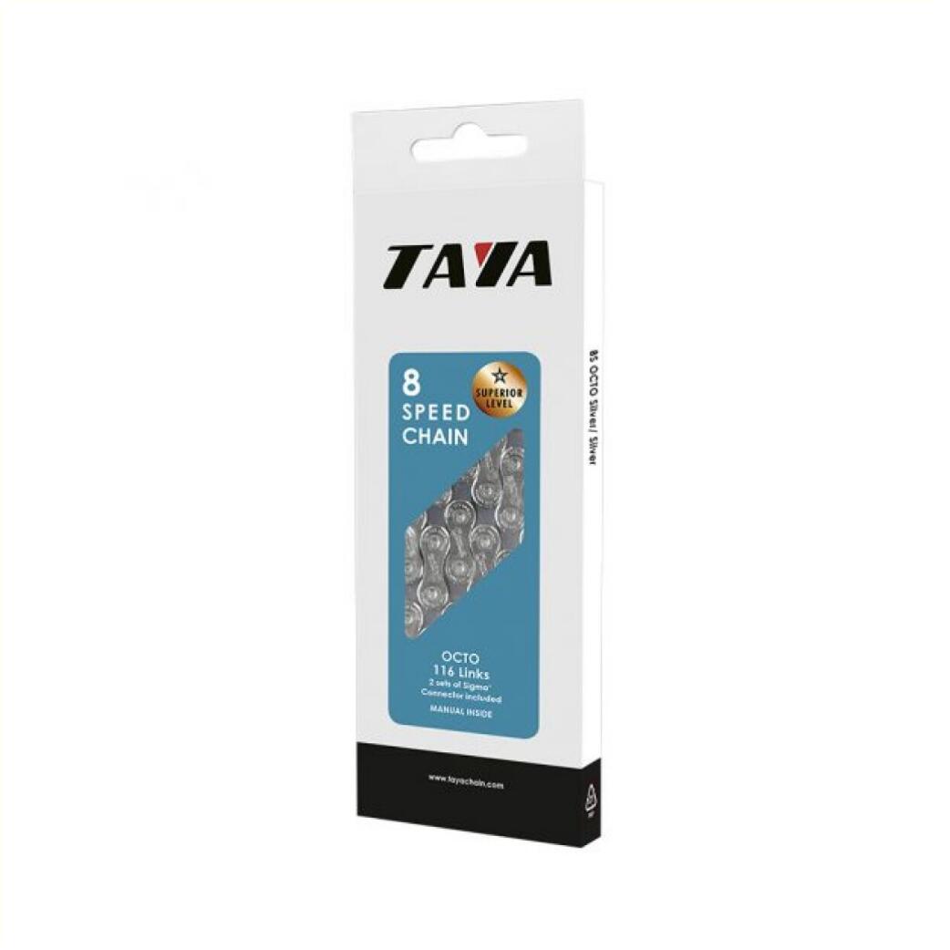 TAYA Taya Octo Ketting 7 8 Speed 1 2x3 32 116s. Zwart en Zilver