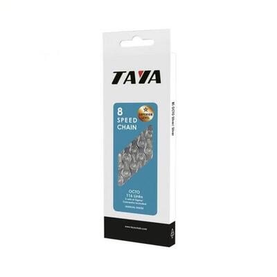 Taya octo ketting 7 8 speed 1 2x3 32 116s. zwart en zilver