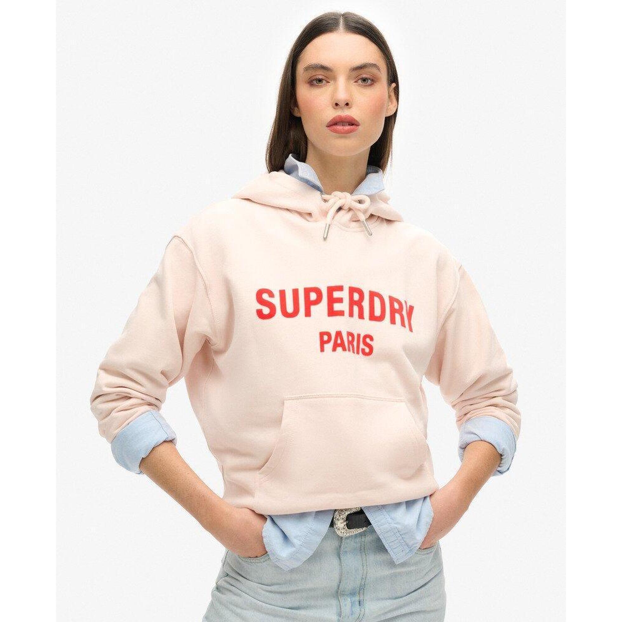Superdry - Sweat À Capuche Ample Sport Luxe - T-shirt Manches Courtes - Violet - Decathlon