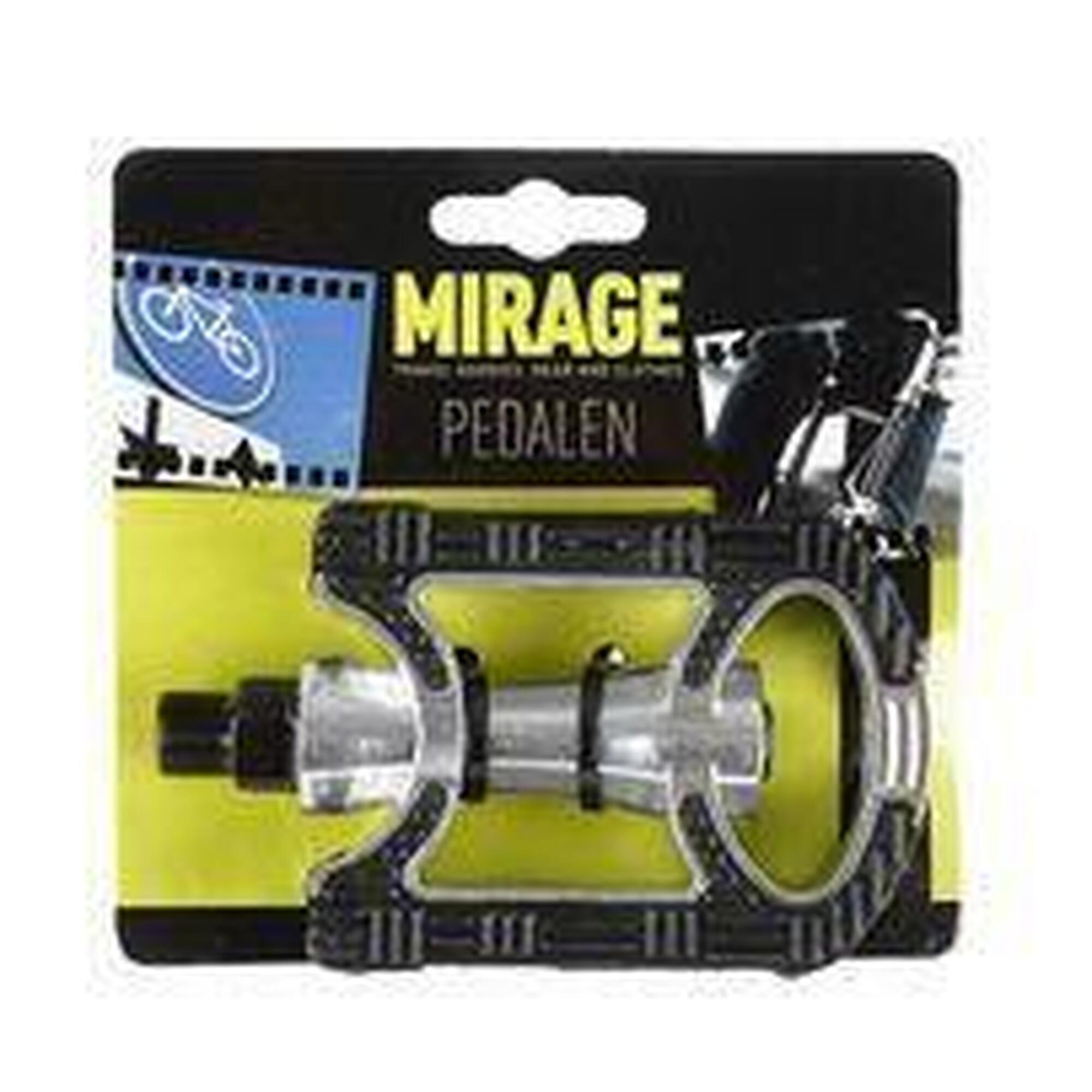 Pédales Mirage antidérapantes aluminium argent