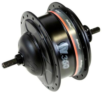 Shimano nuvinci n360 achterhub met rollerbrake en v-brake 36-gaats zwart