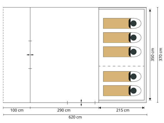 Namiot kempingowy tunelowy Hafslo 5 XL Sleeper Protect, 5-osobowy, 1-2 sypialnie 7/7