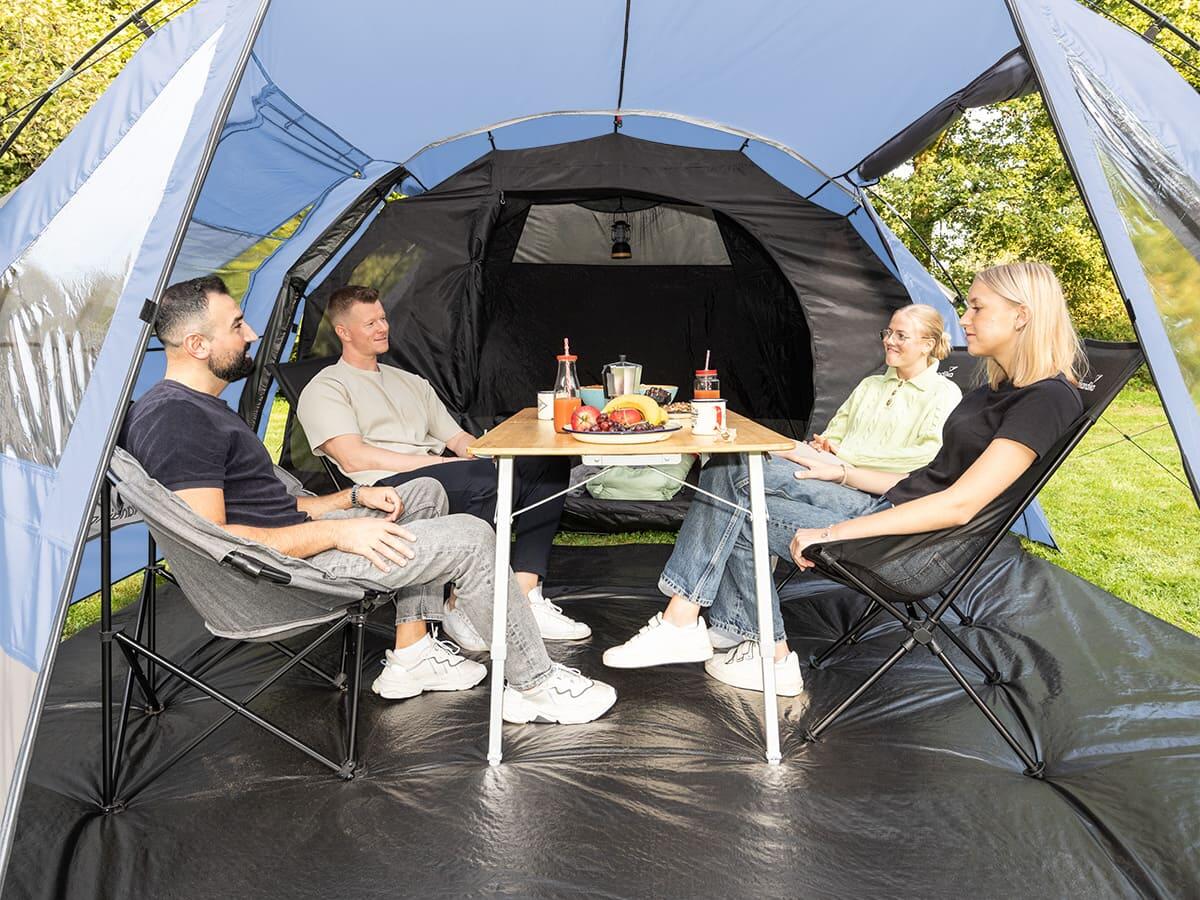 Tente Tunnel familiale Kambo 6 - 6 Personnes - 3 entrées - Marquise 4/8