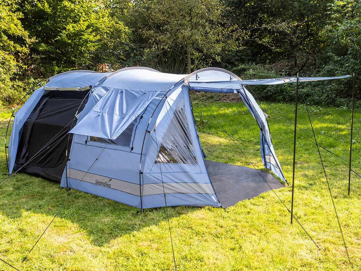 Tente Tunnel familiale Kambo 6 - 6 Personnes - 3 entrées - Marquise 2/8
