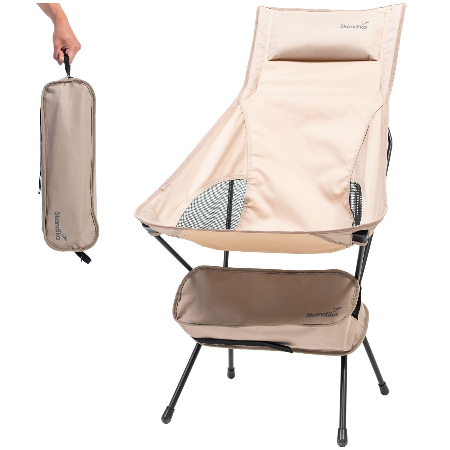 Skandika - Chaise De Camping Pliable Solig - Légère 2,2 Kg - Max. 120 Kg - Cadre Acier - Chaise - Beige - Taille Unique - Decathlon