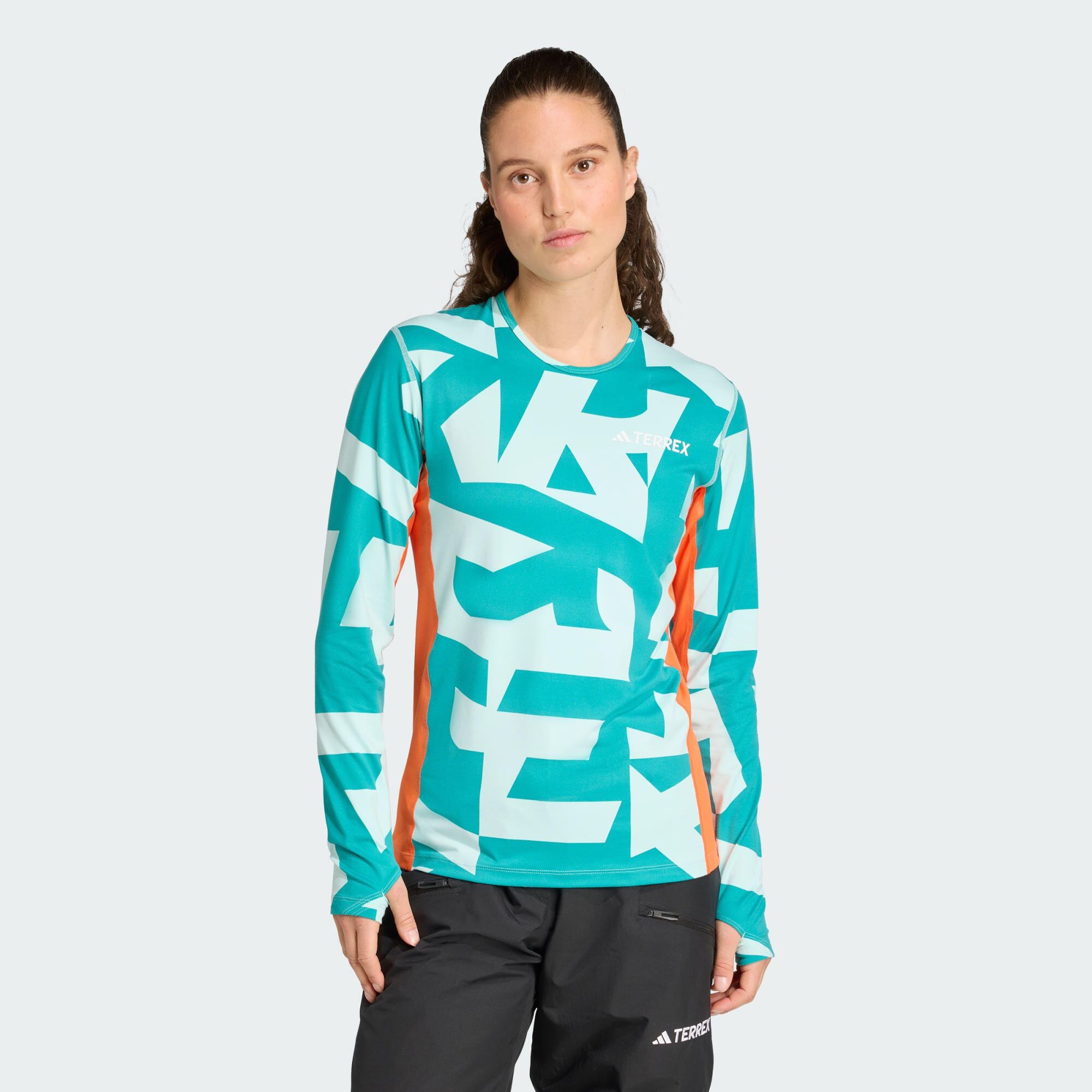 Adidas - Première Couche Multi-synthétique À Manches Longues - T-shirt Manches Longues - Bleu|orange - 42 M/l - Decathlon
