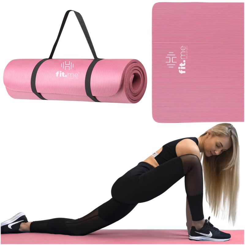Mata do ćwiczeń i jogi NBR 1,5 cm z uchwytem Fit.me
