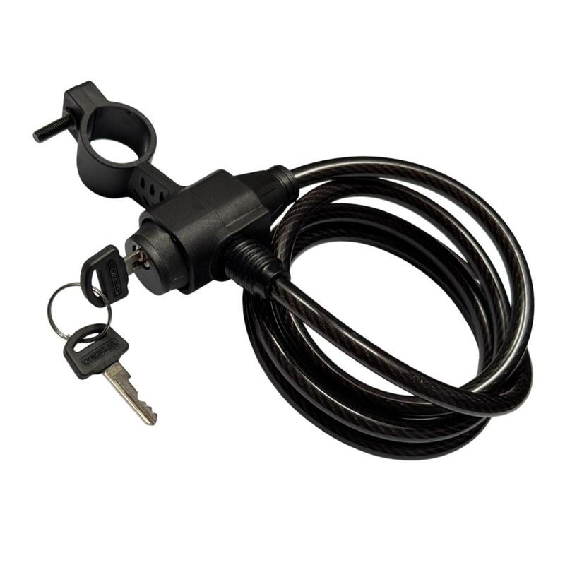 GERDA lacăt bicicletă cu cablu 150 cm 8 mm negru 2 chei