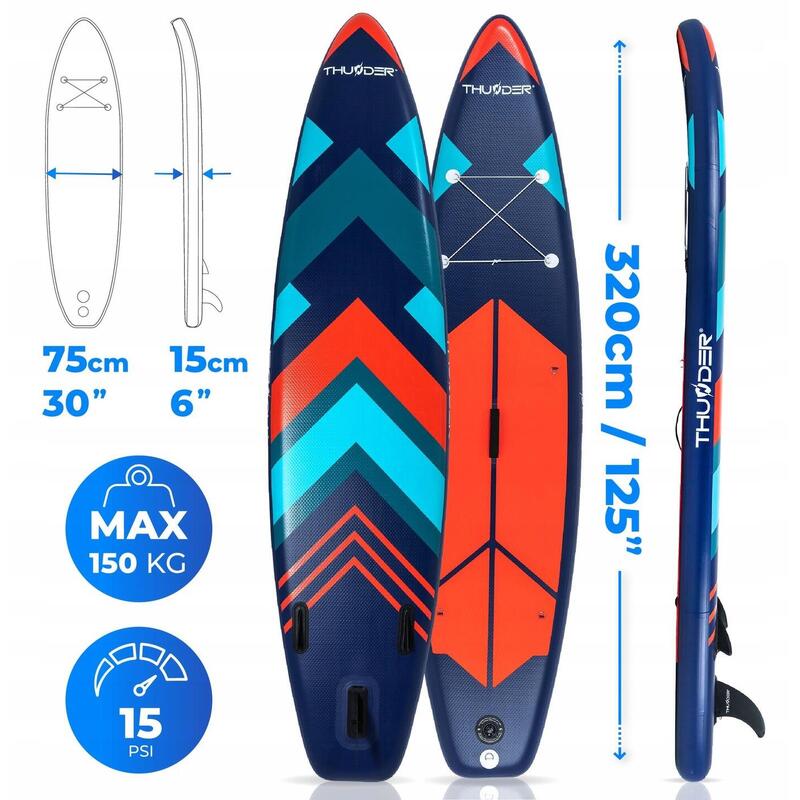 Nafukovací SUP prkna doplňky THUNDER STRIPES 320 cm