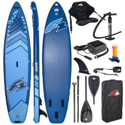 SUP F2 aufblasbares Brett Axxis 12'2“ Marineblau Combo + Elektrische Pumpe