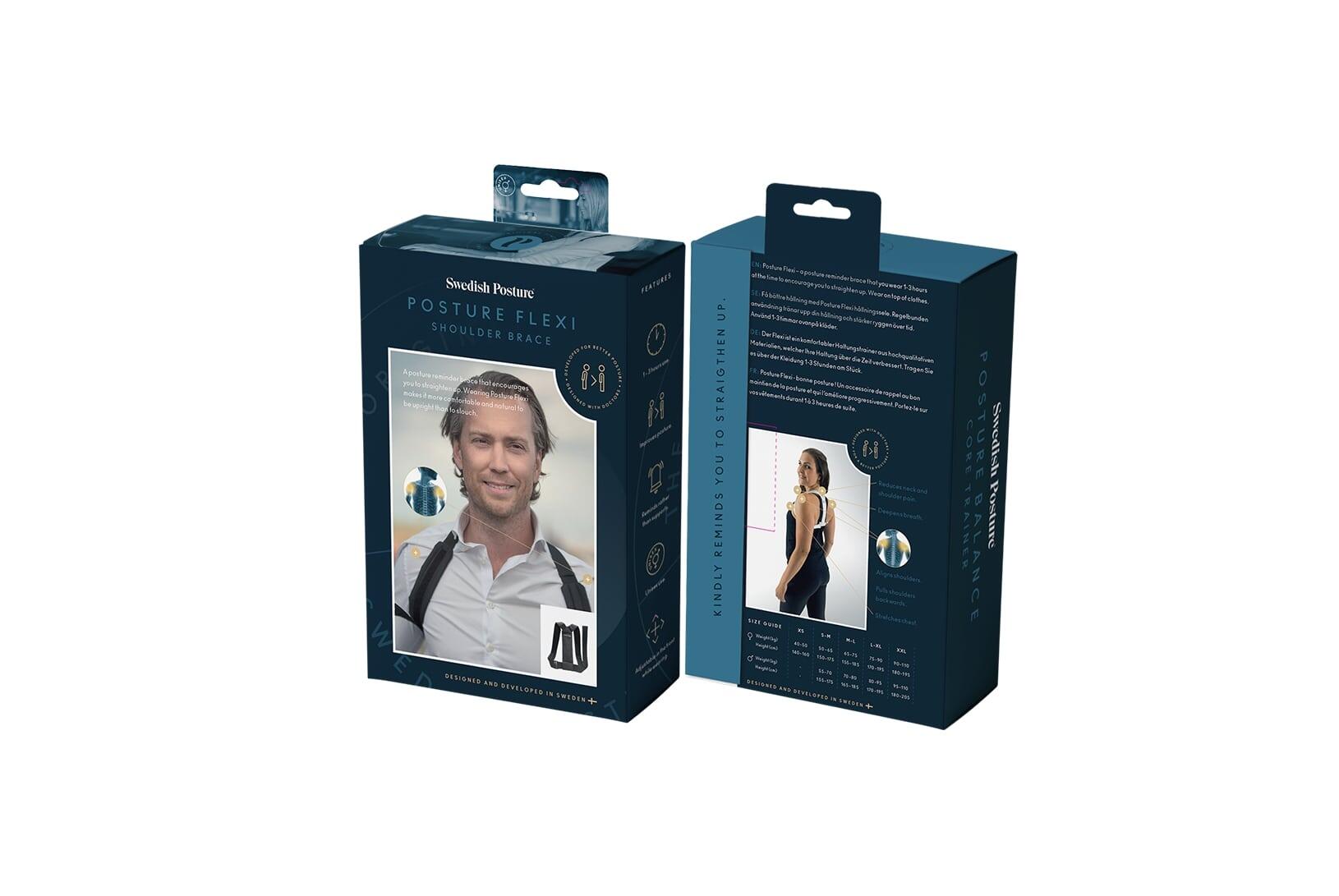 SWEDISH POSTURE Posture One Size Schouder Brace - Algemene houding verbeteren - S tot XXL