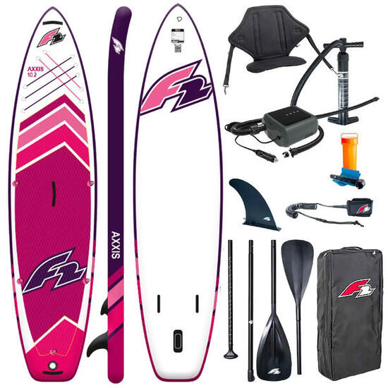 Aufblasbares SUP-Board F2 Axxis 10'2" Pink Combo + Elektrische Pumpe PBG 6