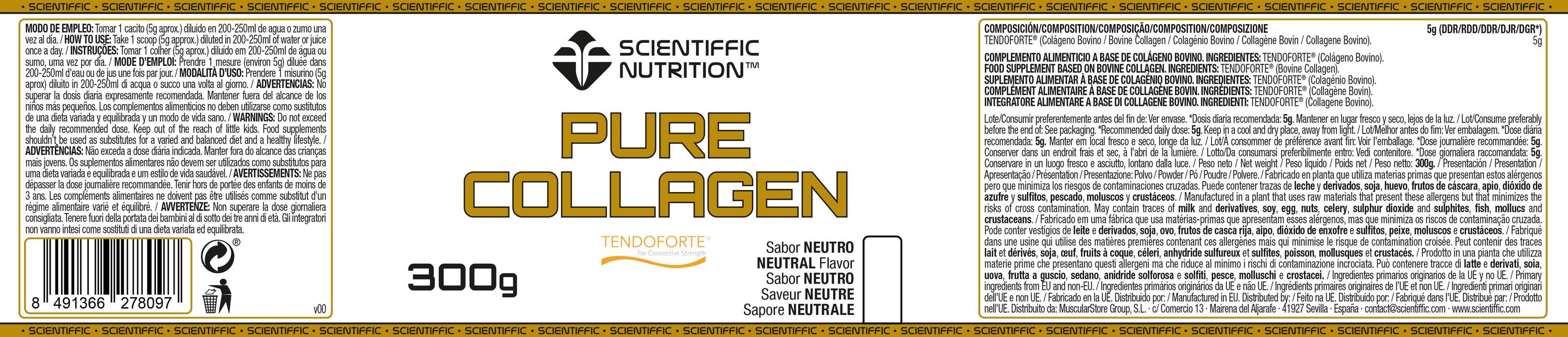 Colágeno Bovino Scientiffic Nutrition Neutro 300g Ligamentos Tendones 2/2