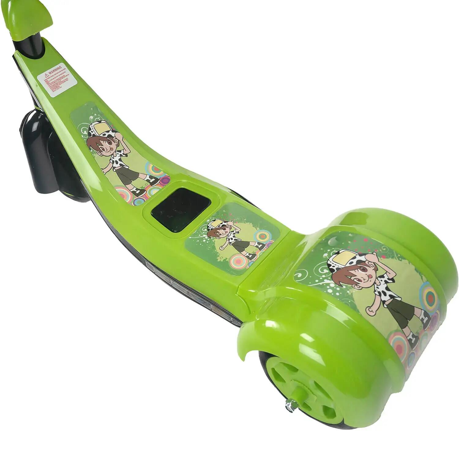 Trotineta de copii Scout cu lumini si muzica, verde negru 6/7