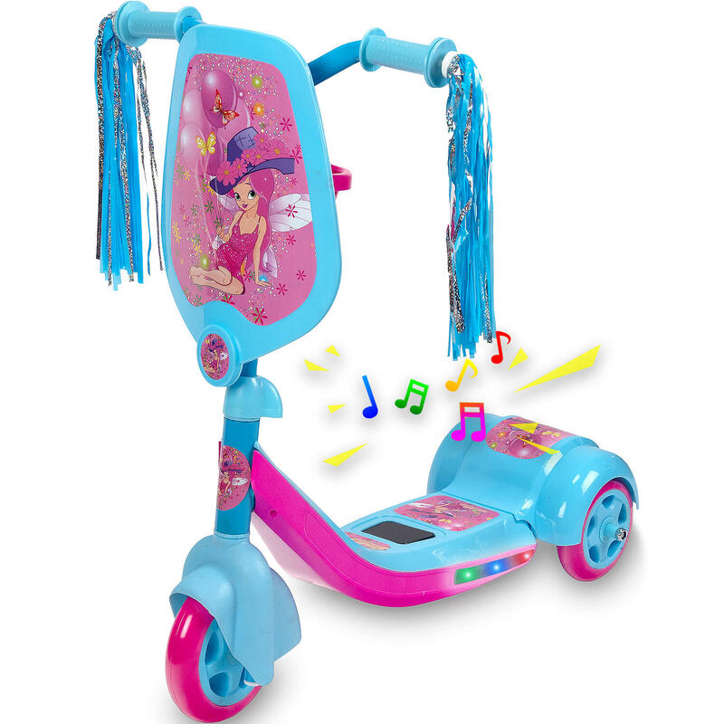 Trotineta de copii Pixy cu lumini si muzica, roz bleu