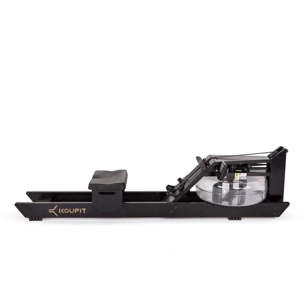 Máquina de Remo de Agua Koufit Hydro Rower - Madera de Roble Negro Pantalla LCD 2/4